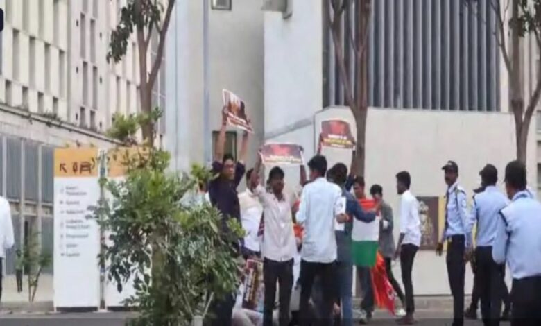 ABVP protests against alleged anti-national programmes at Azim Premji University