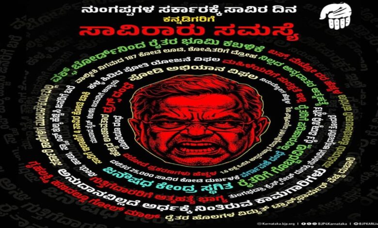BJP slams Congress government, alleges “1,000 lies in 1,000 days”