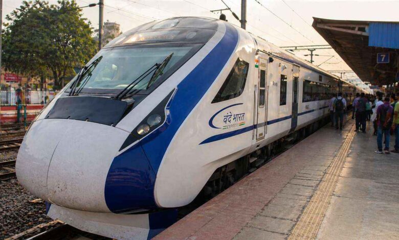 India bullet train high speed indigenous train at railway station 2027 project