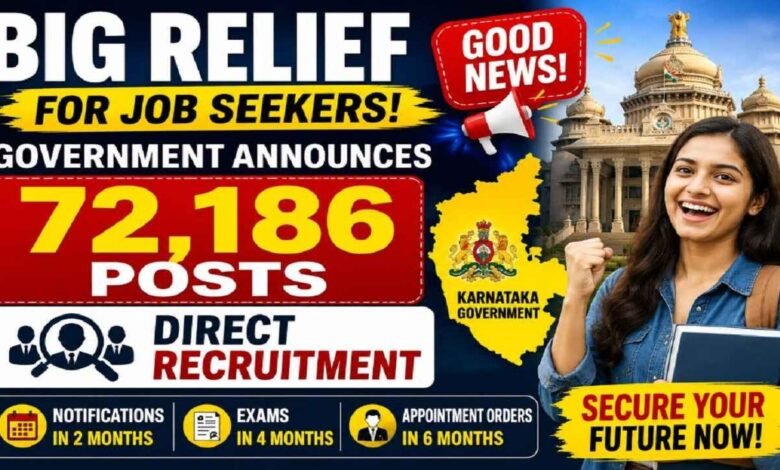 Big Relief for Job Seekers: Government Announces Direct Recruitment for 72,186 Posts