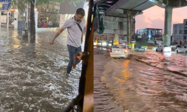 Heavy Rain Floods Bengaluru Roads, Flight Delayed from Landing at Airport