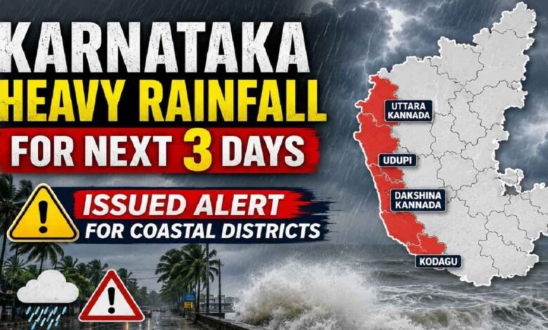 Karnataka Heavy Rainfall for Next 3 Days: Issued Alert for Coastal Districts