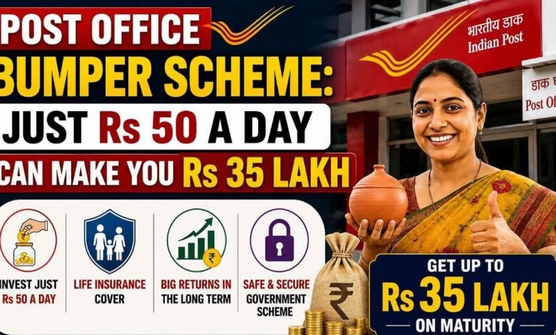 Post Office Bumper Scheme: Invest Just Rs 50 a Day Can Make You Rs 35 Lakh