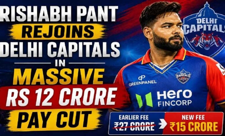 Rishabh Pant Rejoins Delhi Capitals with Massive Rs 12 Crore Pay Cut