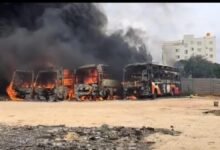 Four Private Buses Destroyed in Massive Fire at Chandapura Parking Lot Near Bengaluru