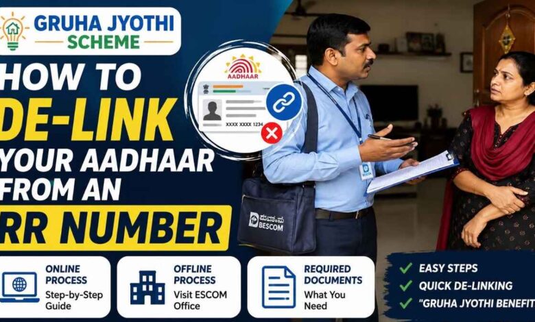 Gruha Jyothi Scheme: How to De-link Your Aadhaar from an RR Number