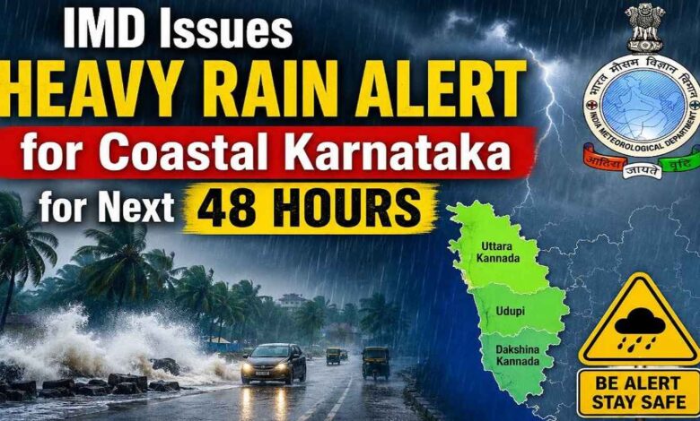 IMD Issues Heavy Rain Alert for Coastal Karnataka for Next 48 Hours