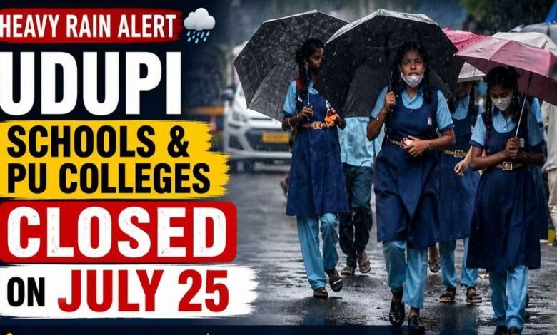 Udupi Heavy Rainfall: Declared Holiday for Schools and PU College on July 25
