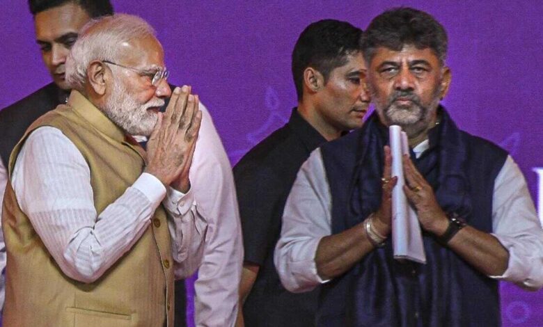 Karnataka Needs Strong Support for Growth Says CM DK Shivakumar During PM Modi Mysuru Visit