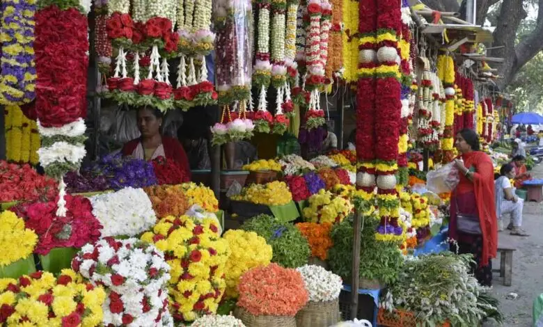 Kolar Flower Prices Surge Ahead of Varalakshmi Festival