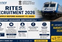 RITES Recruitment 2026: Apply before August 17, 2026