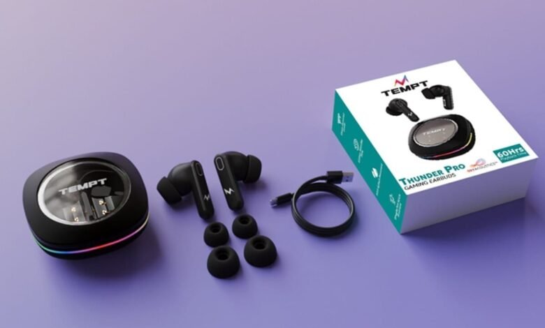 TEMPT Thunder Pro Earbuds Launch With 45ms Gaming Mode and 60 Hour Battery
