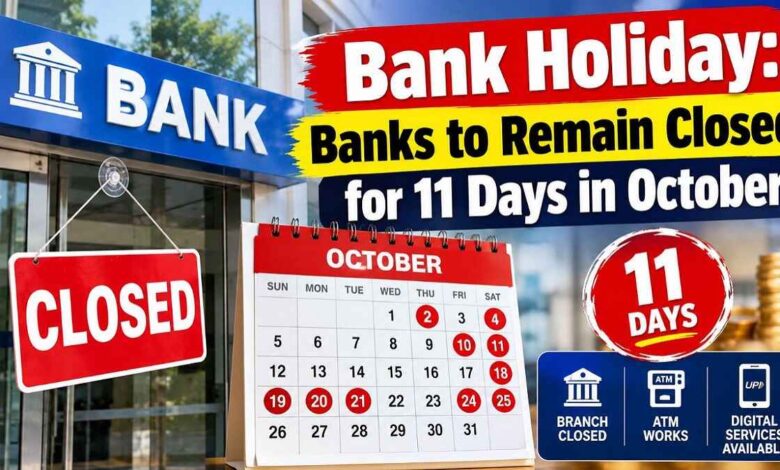 Bank Holiday: Banks to Remain Closed for 11 Days in October