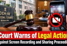 Court Warns of Legal Action Against Screen Recording and Sharing Proceedings