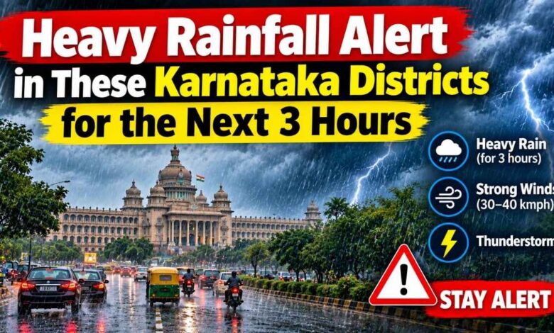 Heavy Rainfall Alert in These Karnataka Districts for the Next 3 Hours