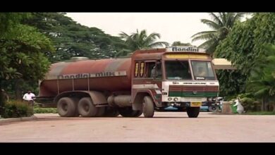KMF Nandini Milk Tanker Overturns Near Hebbal, 14000 Litres Of Milk Spilled