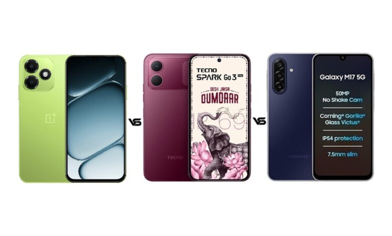 OnePlus N6 Lite vs Tecno Spark Go 3 Pro vs Samsung Galaxy M17 5G