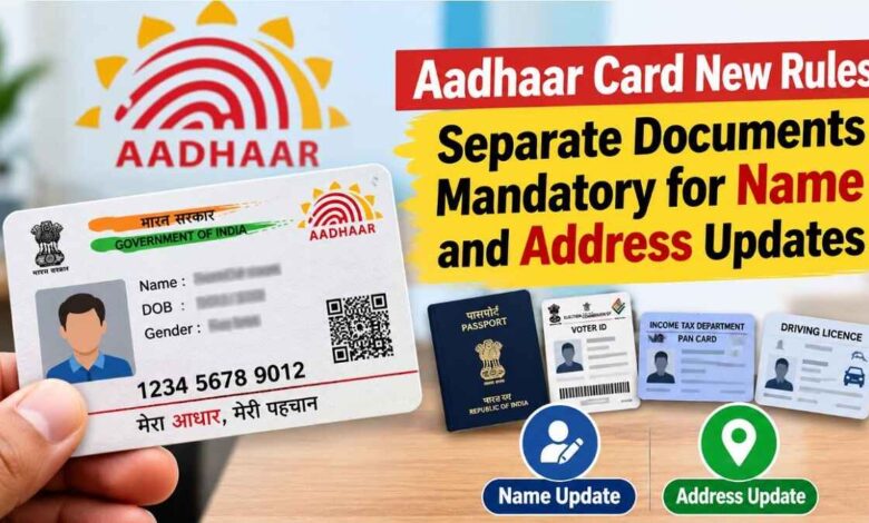 Aadhaar Card New Rules: Separate Documents Mandatory for Name and Address Updates