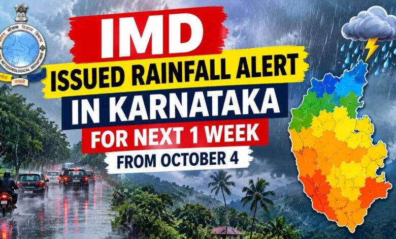 IMD Issued Rainfall Alert In Karnataka for next 1 week From October 4