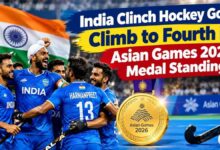India Clinch Hockey Gold, Climb to Fourth in Asian Games 2026 Medal Standings