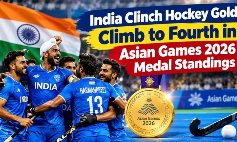 India Clinch Hockey Gold, Climb to Fourth in Asian Games 2026 Medal Standings