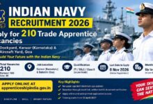 Indian Navy Recruitment 2026: Apply for 210 Trade Apprentice Vacancies