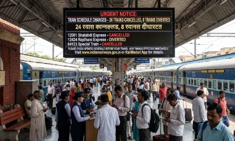 Indian Railways Cancels 24 Trains, Diverts 8 Train: Check New Schedule Before Travel