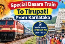 Special Dasara Train To Tirupati From Karnataka: Check Route, Timings and Complete Schedule