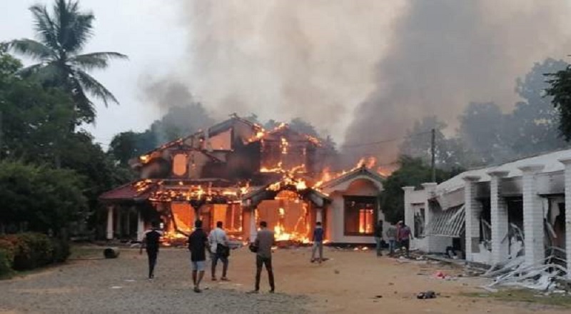 Sri Lanka Rajapaksa family home burnt down amid clashes kills 5, including MP