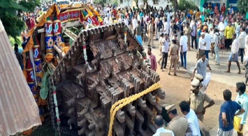 Chariot overturn accident in Pudukottai: 7 admitted to hospital