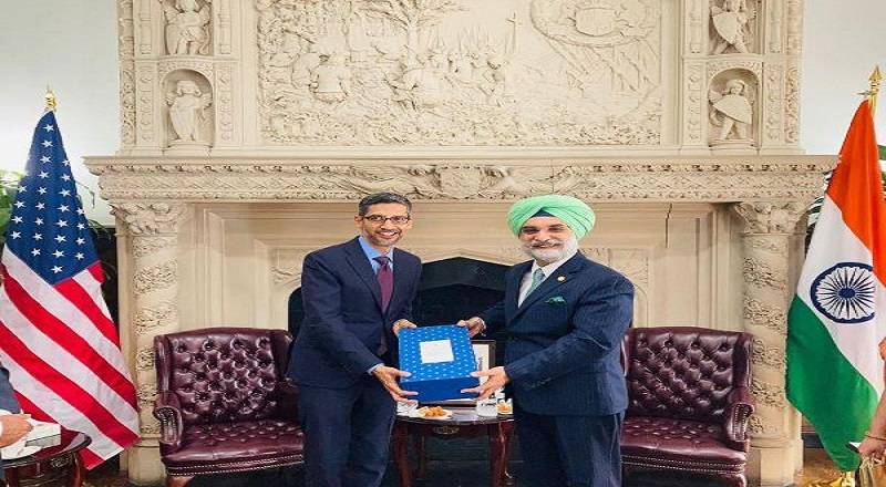Google CEO Sundar Pichai met the Indian Ambassador to America