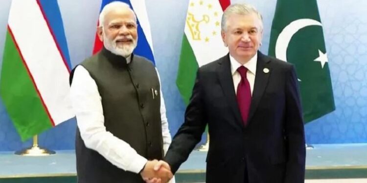 PM Narendra Modi Welcomed By Uzbekistan President as attending 22nd SCO summit