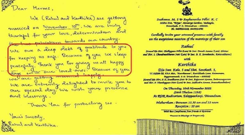 Kerala bride invites Indian Army to wedding; received sweet reply: see Viral Post