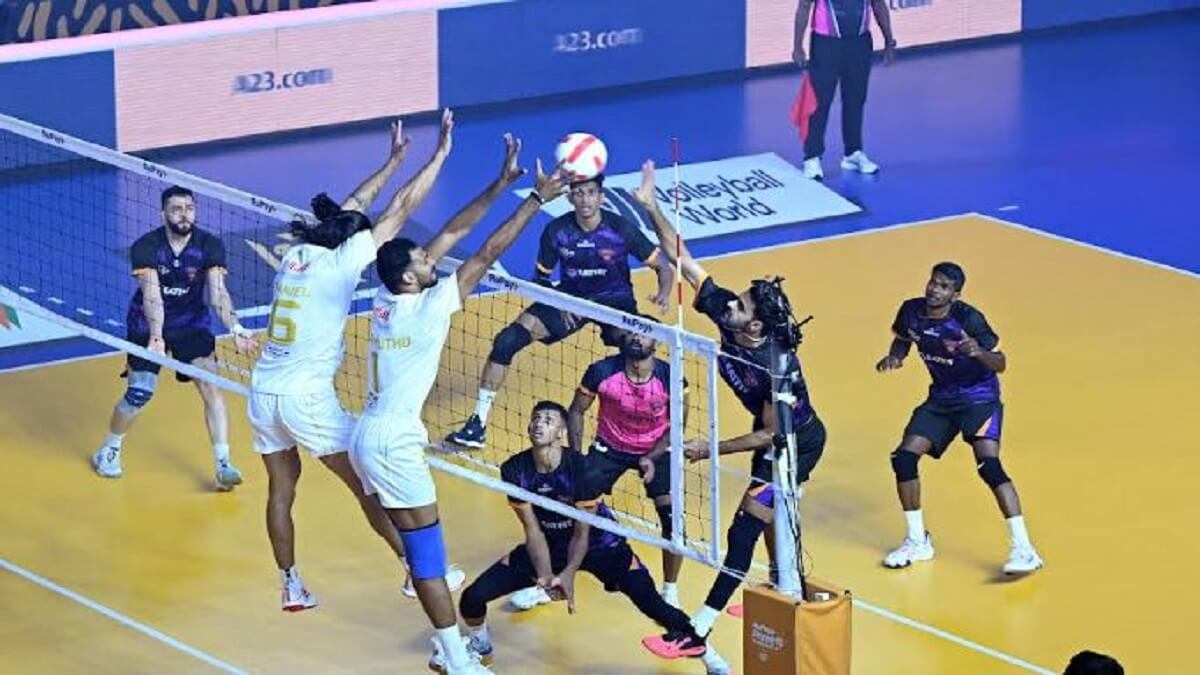 Ahmedabad Defenders RuPay Prime Volleyball League trophy