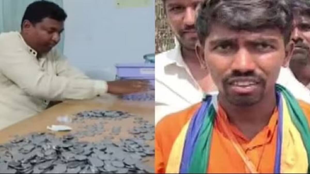 Karnataka Election 2023: Independent Candidate filing nomination with Rs.10000 deposit money in 1 Rupee coins