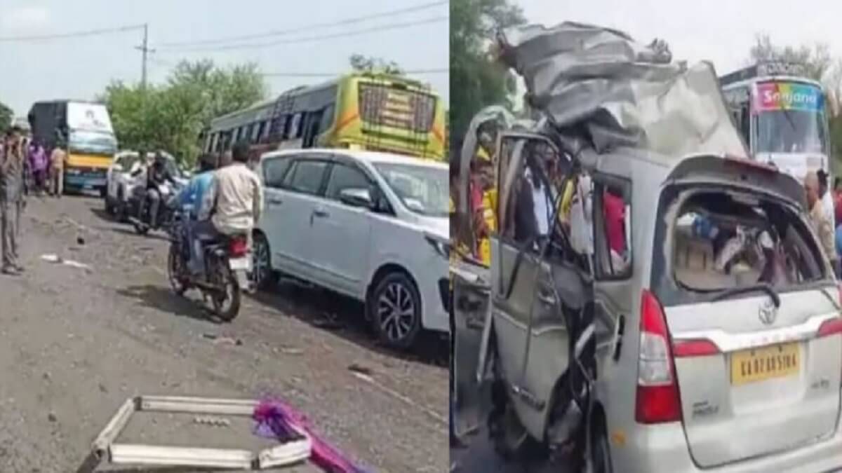 Innova Car Bus Accident: 10 people killed and others injured