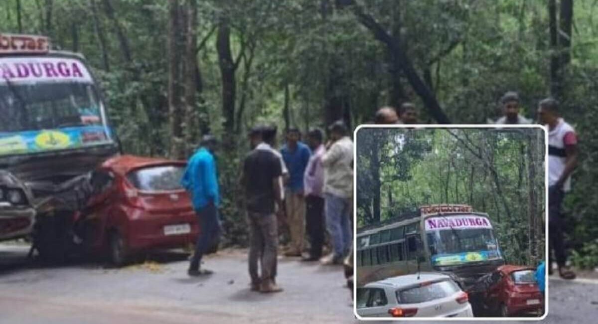 Bus and Car Accident: 2 dead including teacher, 2 seriously injured