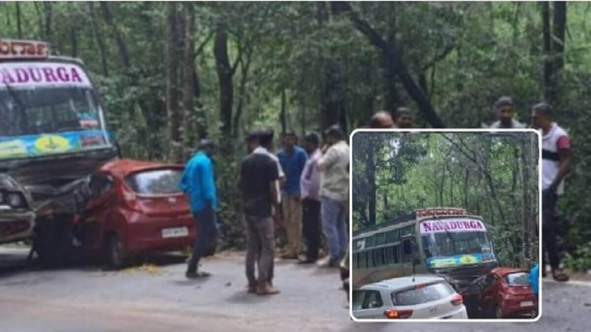 Bus and Car Accident: 2 dead including teacher, 2 seriously injured