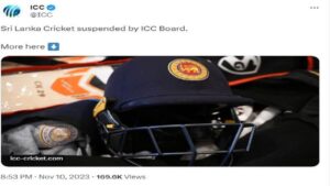 ICC Suspends Sri Lanka Cricket from immediate effect