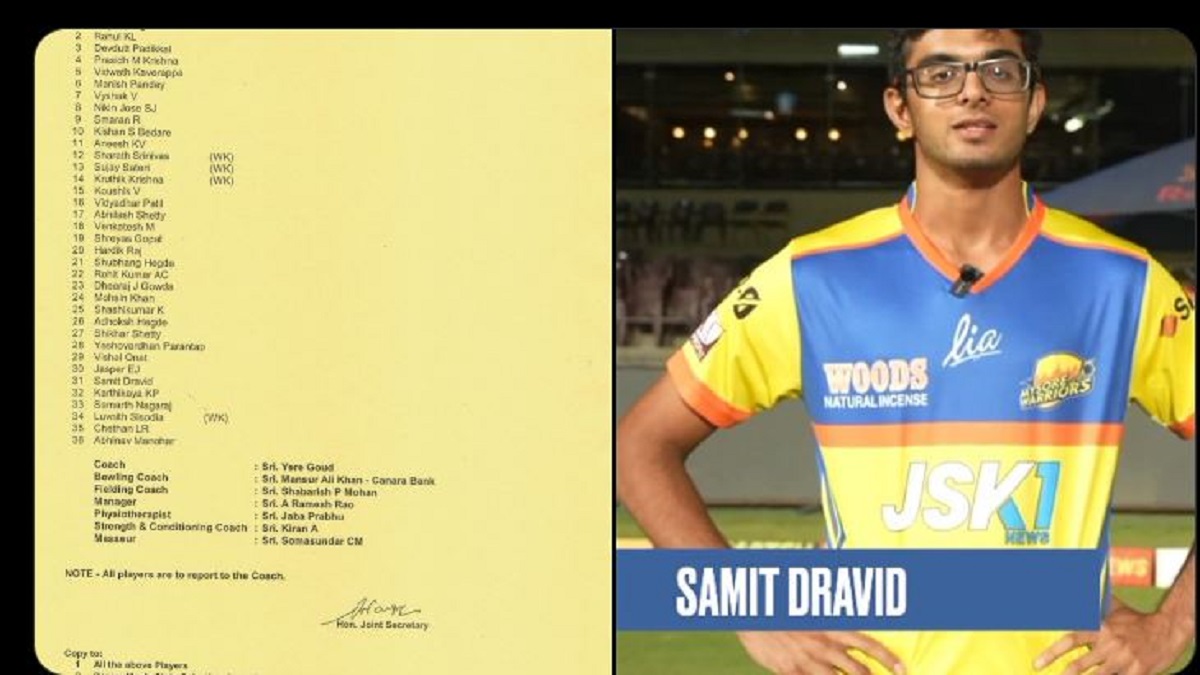 Ranji Trophy 2024: Rahul Dravid son Samit Dravid selected for Karnataka team