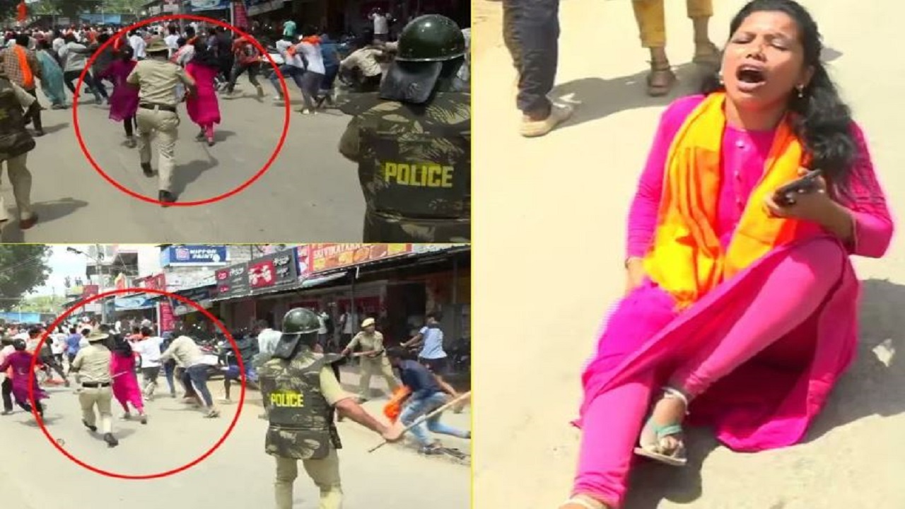 Stone Pelting in Ganesh procession: Hindu group protest Police lathi charge