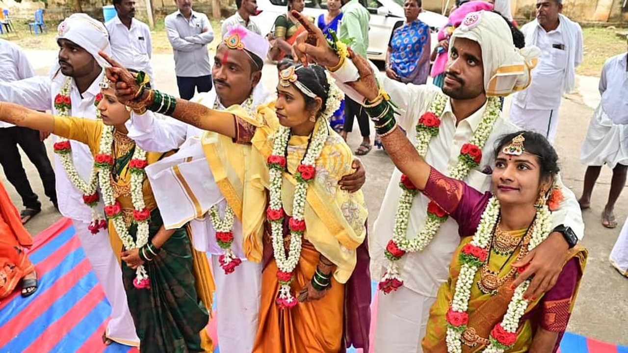 Three orphaned women find new beginnings as mass wedding held at Davanagere women's hostel