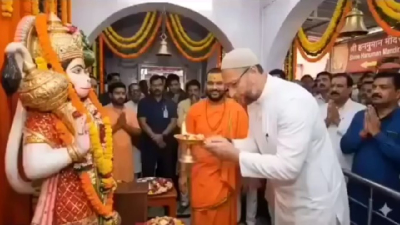 Viral video shows Owaisi performing pooja to Hanuman;Is it true ?