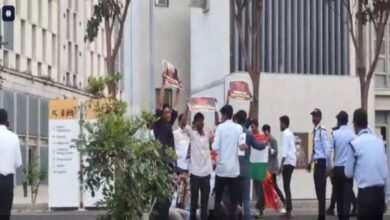 ABVP protests against alleged anti-national programmes at Azim Premji University