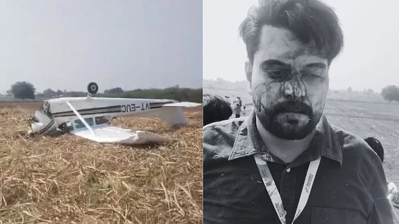 Two escape narrowly as training aircraft crashes in Vijayapura