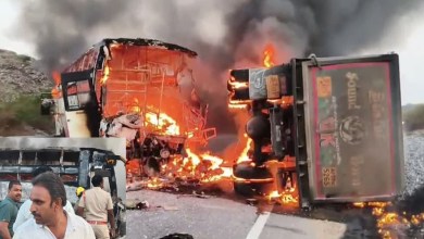 Bus-truck collision: 13 killed on spot, 25 injured