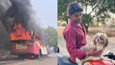 Teen dies in fiery crash after bike hits bus in Vijayapura; breakup angle suspected