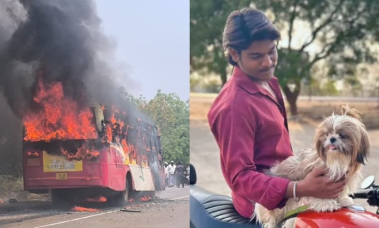 Teen dies in fiery crash after bike hits bus in Vijayapura; breakup angle suspected