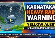 Heavy Rain Warning in Karnataka: Yellow Alert Issued for Coastal and Malnad Regions