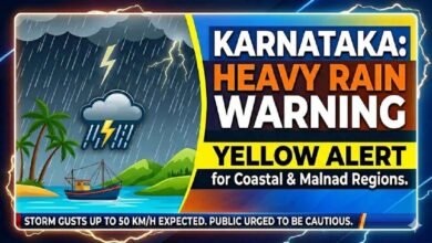 Heavy Rain Warning in Karnataka: Yellow Alert Issued for Coastal and Malnad Regions